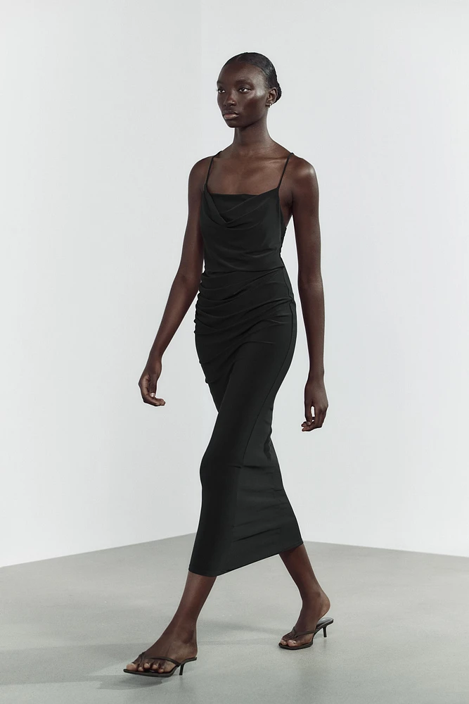 RUCHED MIDI DRESS