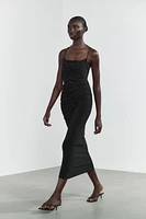 RUCHED MIDI DRESS