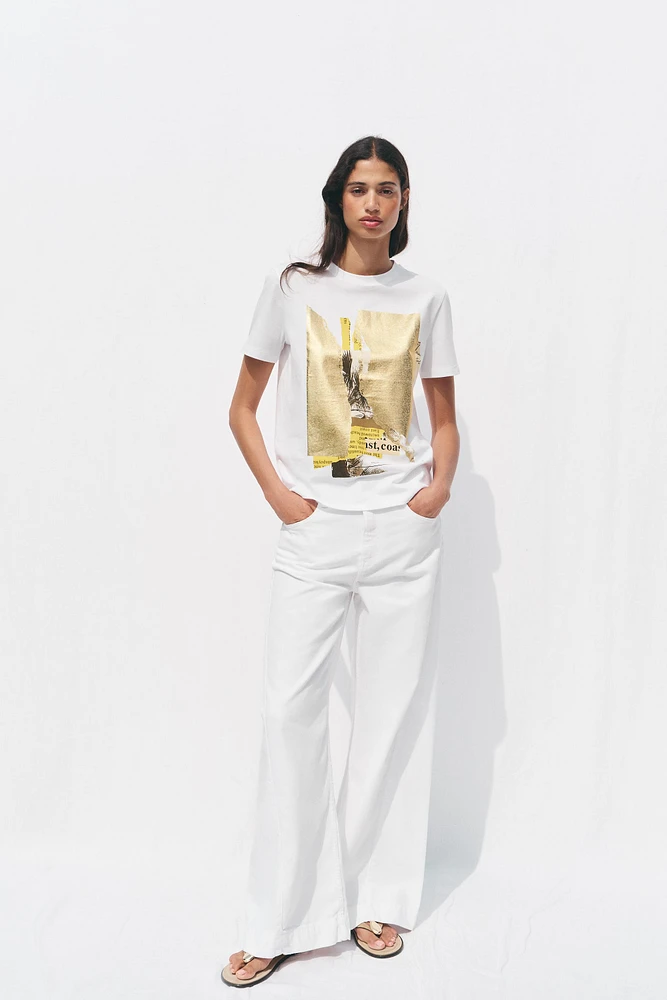 METALLIC PRINT T-SHIRT