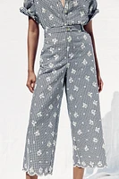 PANTALON JUPE-CULOTTE VICHY BRODÉ