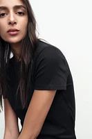 SHORT SLEEVE RIB TOP