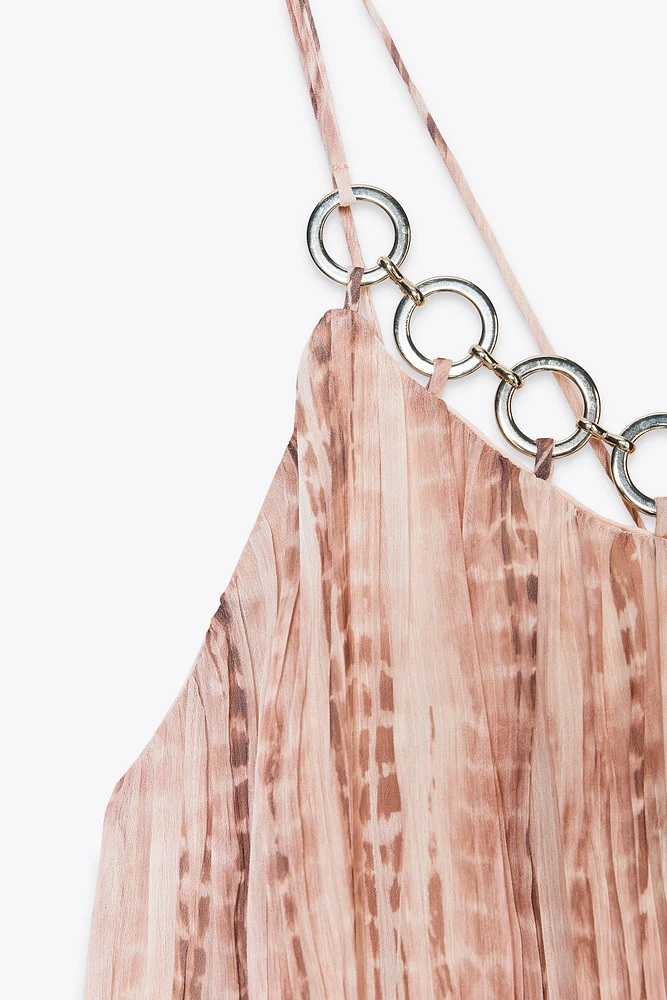TIE-DYE DRESS WITH GROMMETS