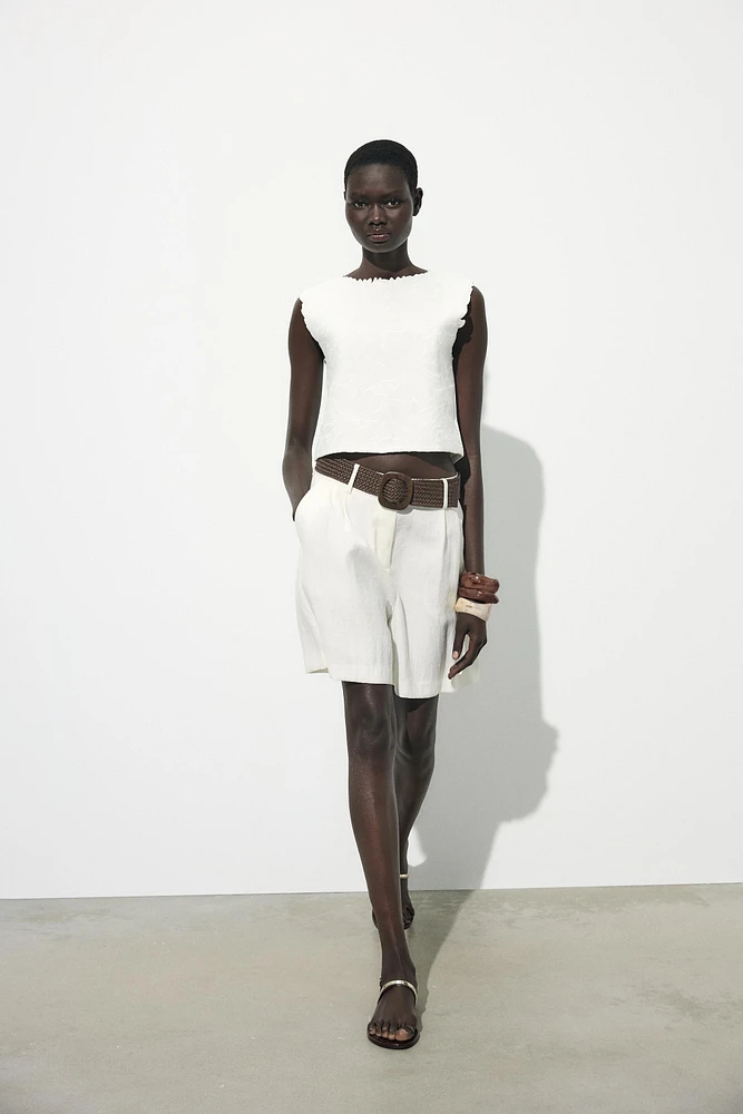 EMBROIDERED INTERLOCK TOP