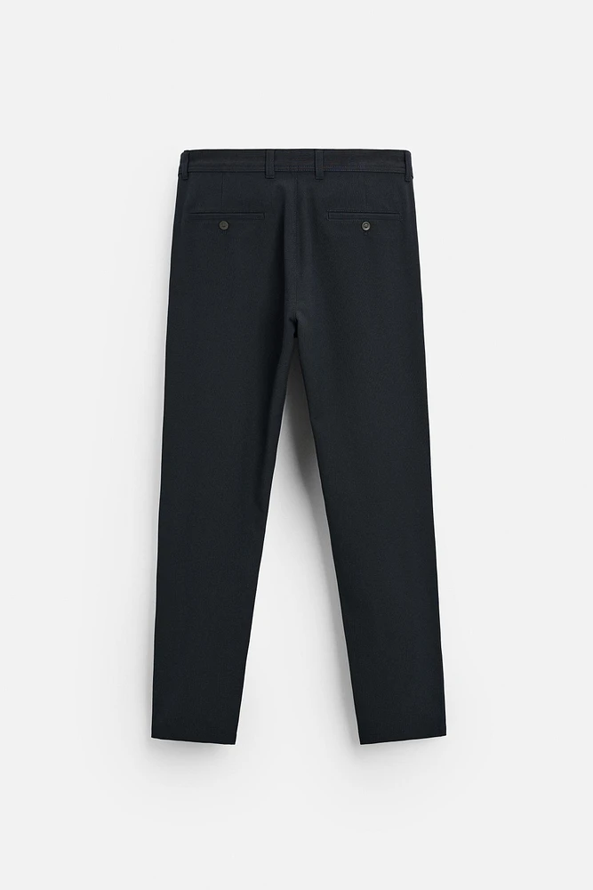 TEXTURED STRETCH PANTS