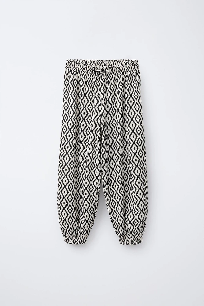 PANTALON BALLON TEXTURÉ IMPRIMÉ