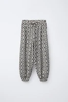 PANTALON BALLON TEXTURÉ IMPRIMÉ