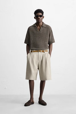 OPEN KNIT POLO SHIRT
