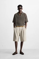 OPEN KNIT POLO SHIRT