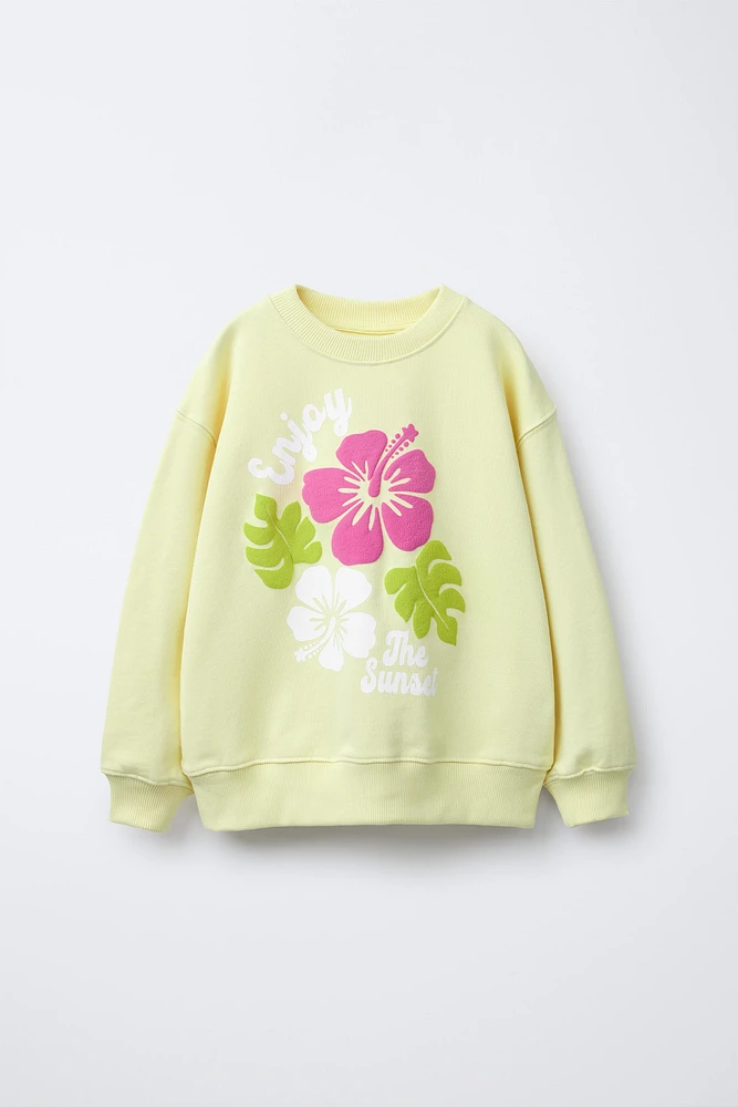 RAISED FLORAL SWEATSHIRT