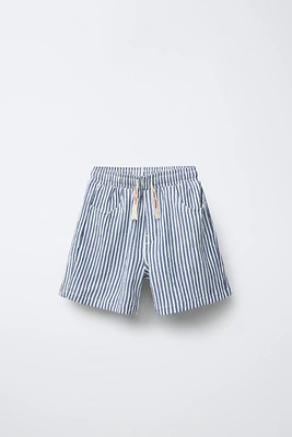 STRIPED TEXTURED SHORTS