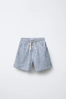 STRIPED TEXTURED SHORTS