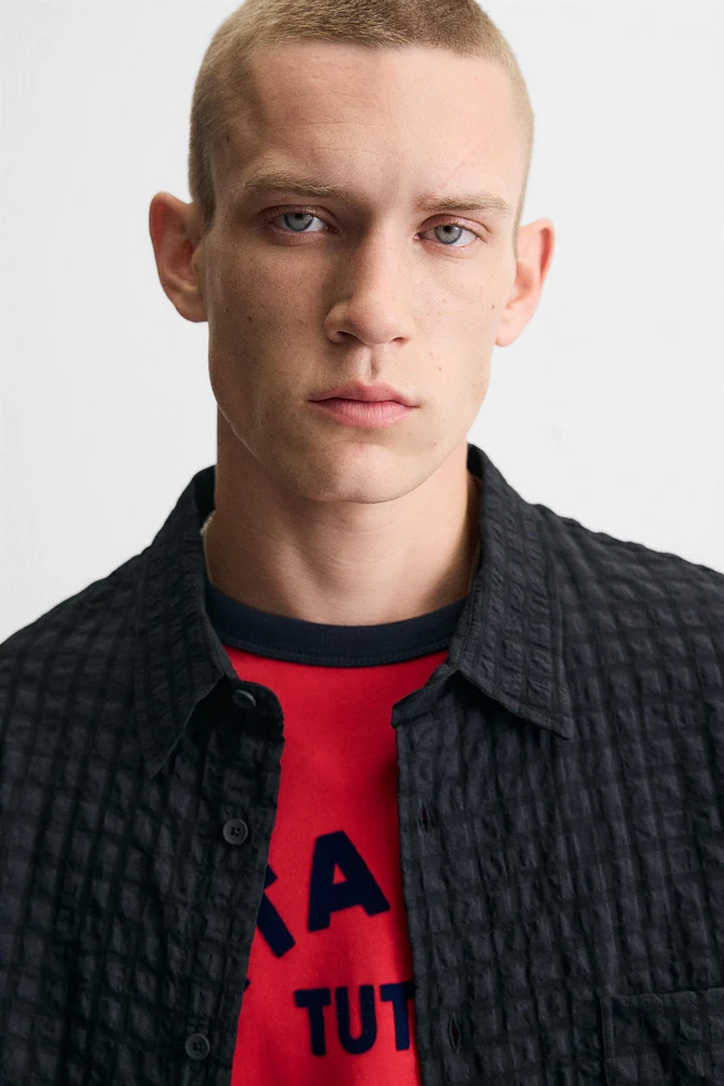 SEERSUCKER PLAID SHIRT