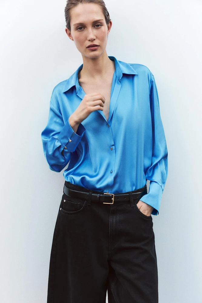 SATIN EFFECT BASIC SHIRT