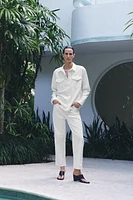 ZW COLLECTION STRAIGHT HIGH-WAIST CROPPED JEANS