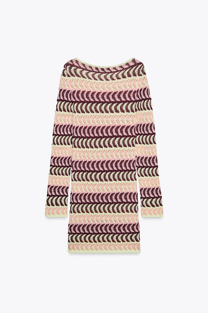 TEXTURED KNIT MINI DRESS
