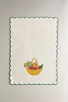 TORCHON CUISINE COTON DENTELLE CONTRASTANTE