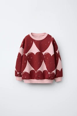 HEART PRINT SWEATSHIRT