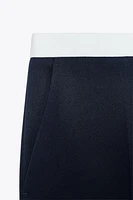 PANTALON DROIT TAILLE CONTRASTÉE