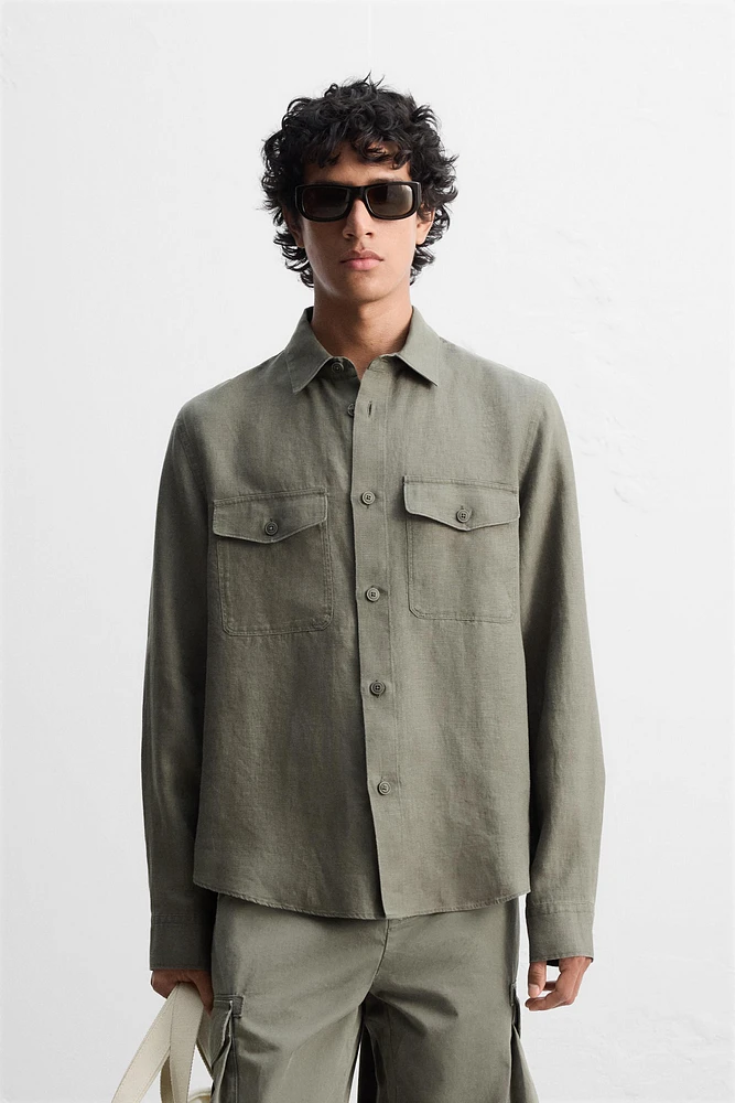 100% LINEN OVERSHIRT