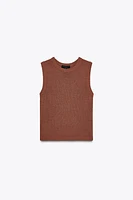 LINEN KNIT VEST TOP