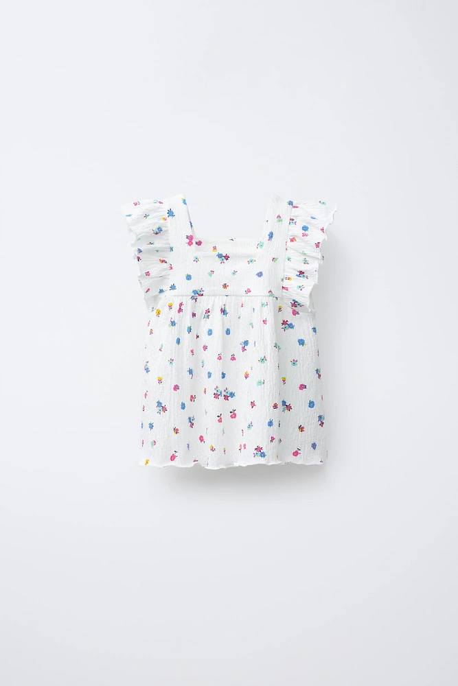 TEXTURED FLORAL T-SHIRT