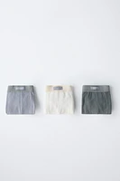 AGES 6-14/ THREE-PACK OF BOXERS WITH LABEL