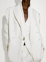 Blazer cache-cœur moulant en lin - Limited Edition
