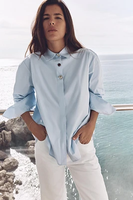 COMBINED BUTTON POPLIN SHIRT