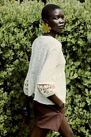 BLOUSE EN MATIÈRES VARIÉES CROCHET