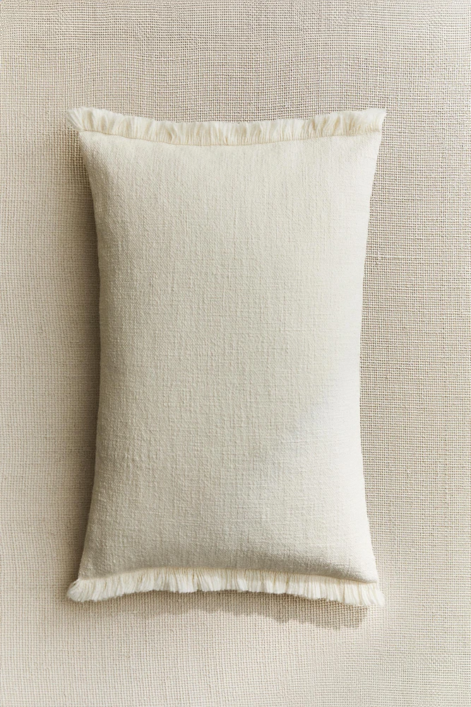 FRINGED THROW PILLOW COVER