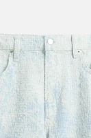 SCRATCHED BAGGY FIT DENIM SHORTS