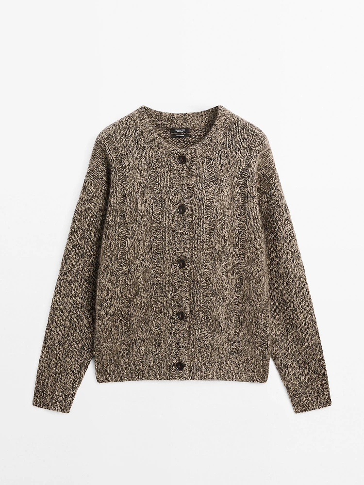 Cardigan maille moulinée 100 % cachemire