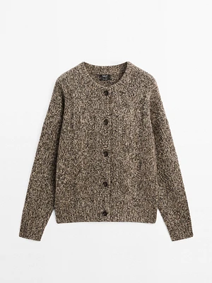 Cardigan maille moulinée 100 % cachemire