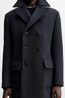 DOUBLE-BREASTED WOOL - CASHMERE COAT