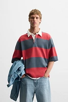 STRIPED KNIT POLO