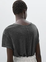 T-shirt 100 % lin à manches courtes