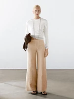 100% linen knit crew neck sweater