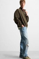 DENIM QUARTER-ZIP JACKET