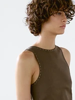 Slim fit top with stud details