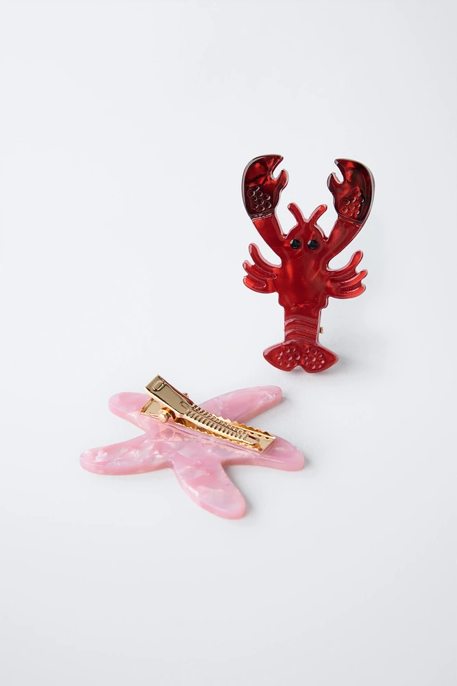 TWO-PACK OF SEA ANIMAL HAIR CLIPS