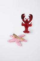 TWO-PACK OF SEA ANIMAL HAIR CLIPS