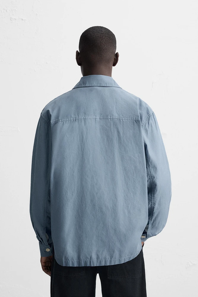 WAXED EFFECT OVERSHIRT