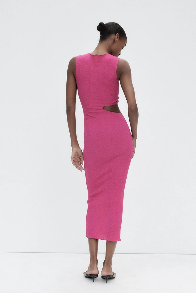 LONG TEXTURED CUT OUT DRESS
