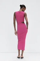 LONG TEXTURED CUT OUT DRESS