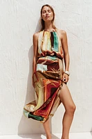 TROPICAL PRINT MIDI DRESS