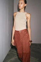 SLEEVELESS LINEN T-SHIRT