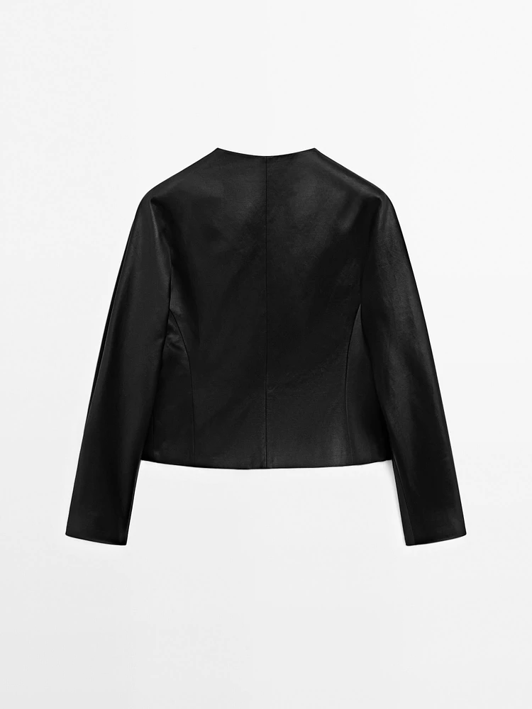 Short satin blazer - Studio