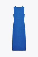 CUT OUT KNIT DRESS WITH JEWELS