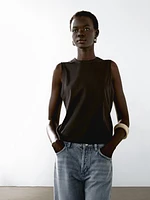 Sleeveless 100% cotton T-shirt