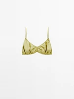 Soutien-gorge triangle satiné froncé - STUDIO